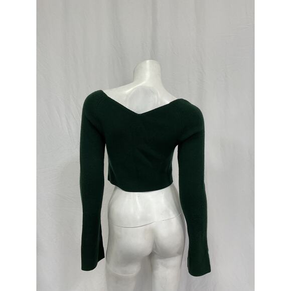 Lapointe Green Merino Wool Off Shoulder Top Size M - Picture 3 of 5
